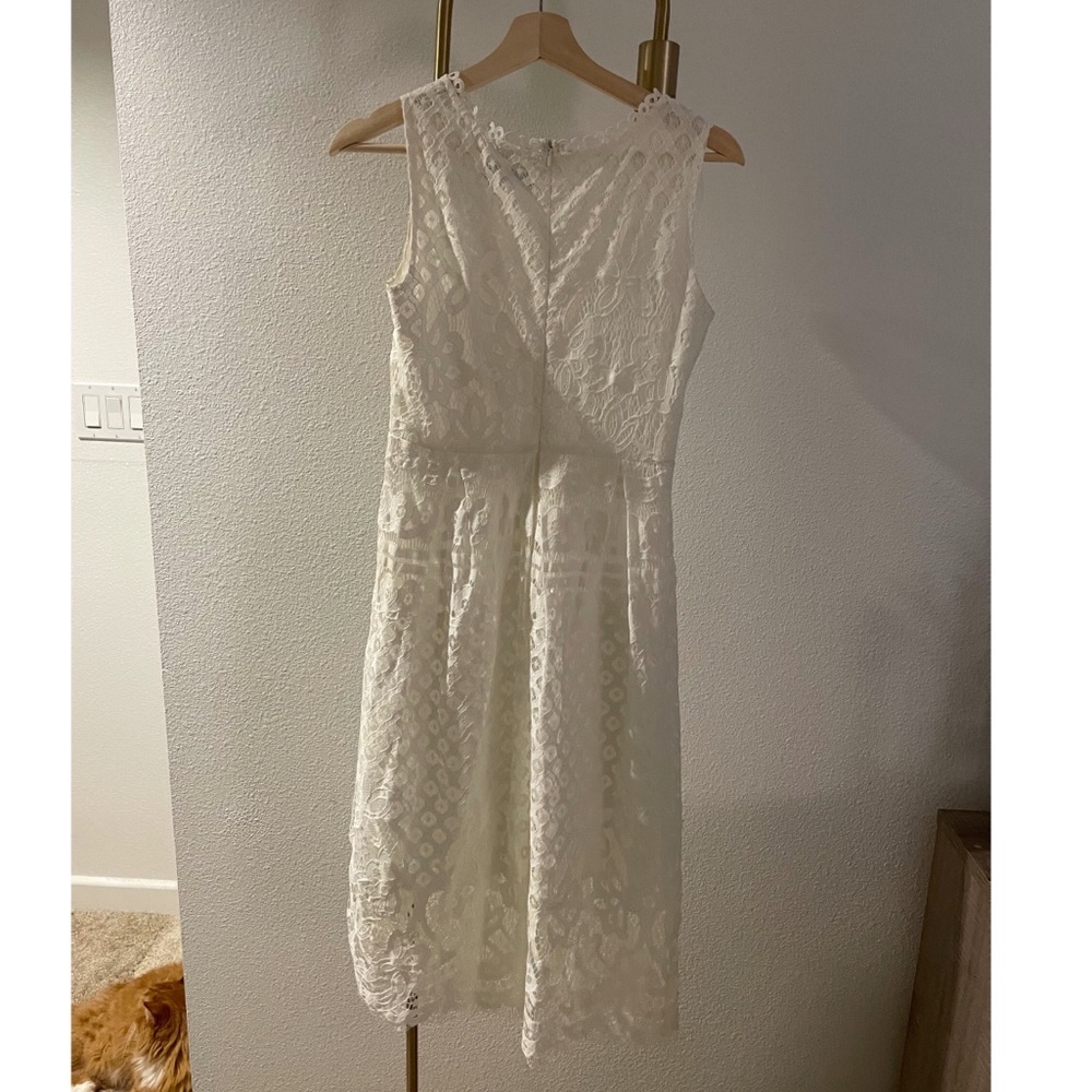 White Lace Midi Dress - Picture 3 of 3